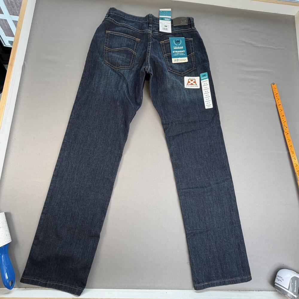Lee Premium Select Jeans Women 18R Blue Straight Adjustable Waist Comfort 30x33 - Picture 13 of 14